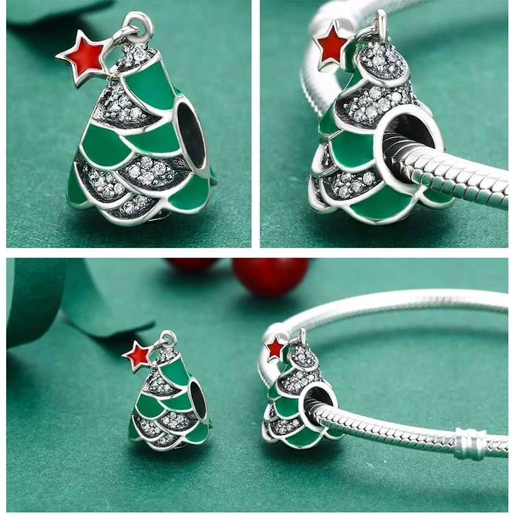 DISINIYA Новогодняя Коллекция 925 серебристый Шарм fit Браслет DIY Bijoux женское Изготовление ювелирных изделий из драгоценных камней праздничные подарки