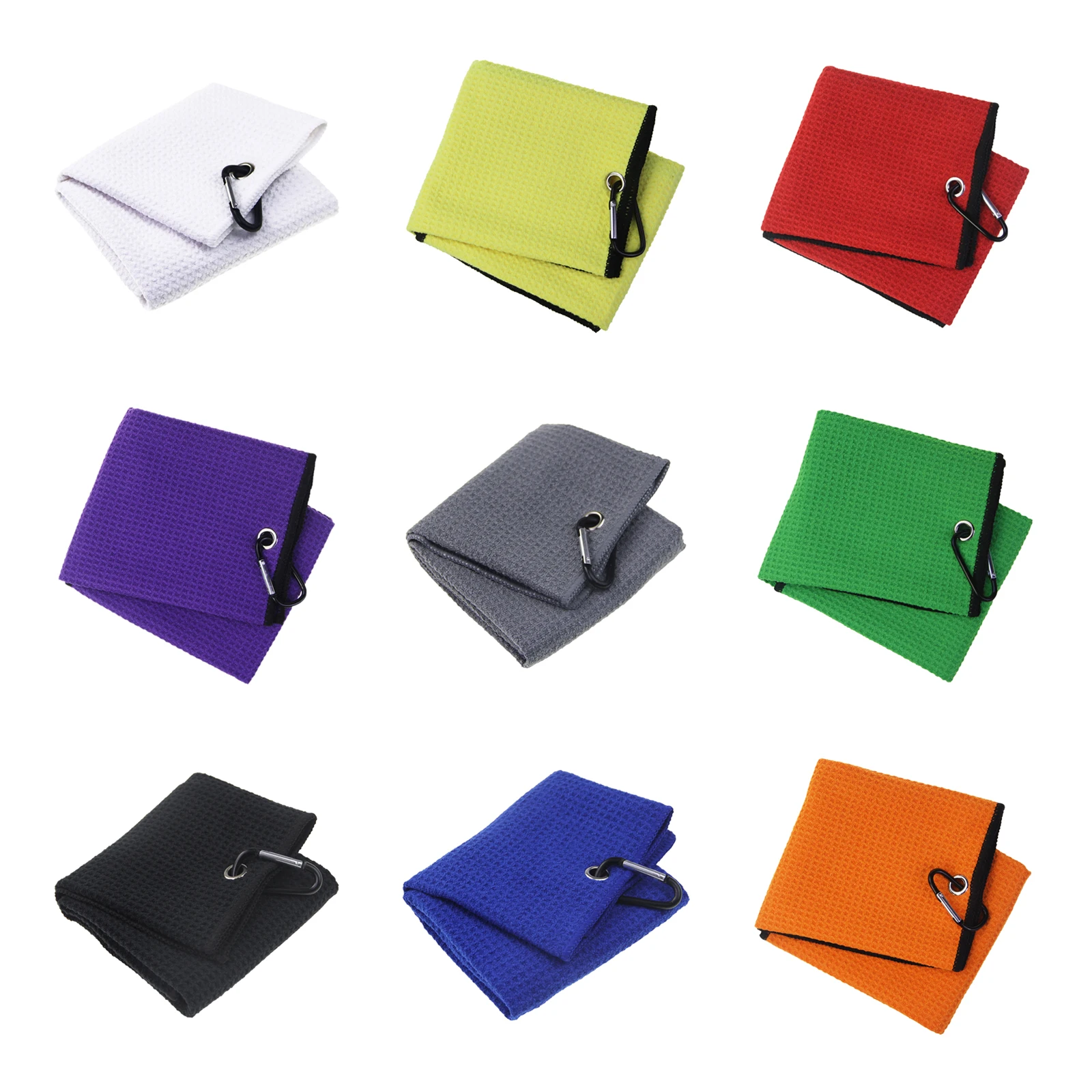 Comfortable Golf Towel Lightweight Fiber Heavy Duty Carabiner Clip Hook