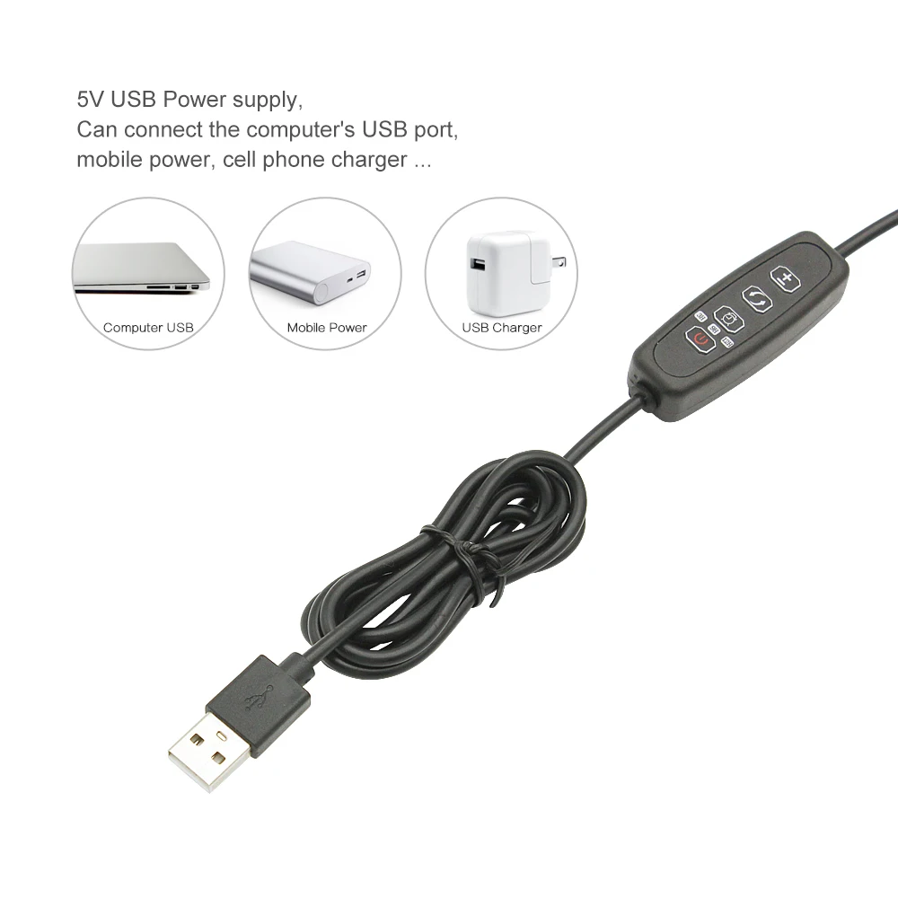 ANBLUB Светодиодный лампа для выращивания сроки затемнения 18 Вт USB с двумя головками зажим растущие огни для растения, овощи освещение