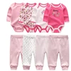 4pcs Baby Bodysuits+4pcs Baby Pants Newborn Clothes Sets 2022 Winter Cotton Suits girls boys Custome Roupa de bebe Clothing ► Photo 3/6