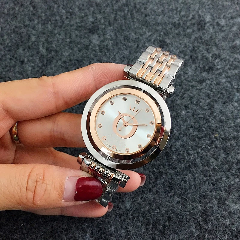 Роскошные Reloj Mujer Лидер продаж Новые Топ Леди Серебро Золото Полный сталь кварцевые часы леди праздник подарок подходит Pandoraes