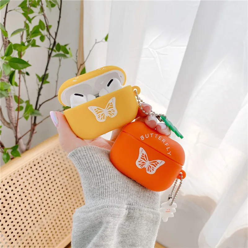 Модный красивый чехол бабочка для Airpods Pro 2 с милым мультяшным рисунком мягкий