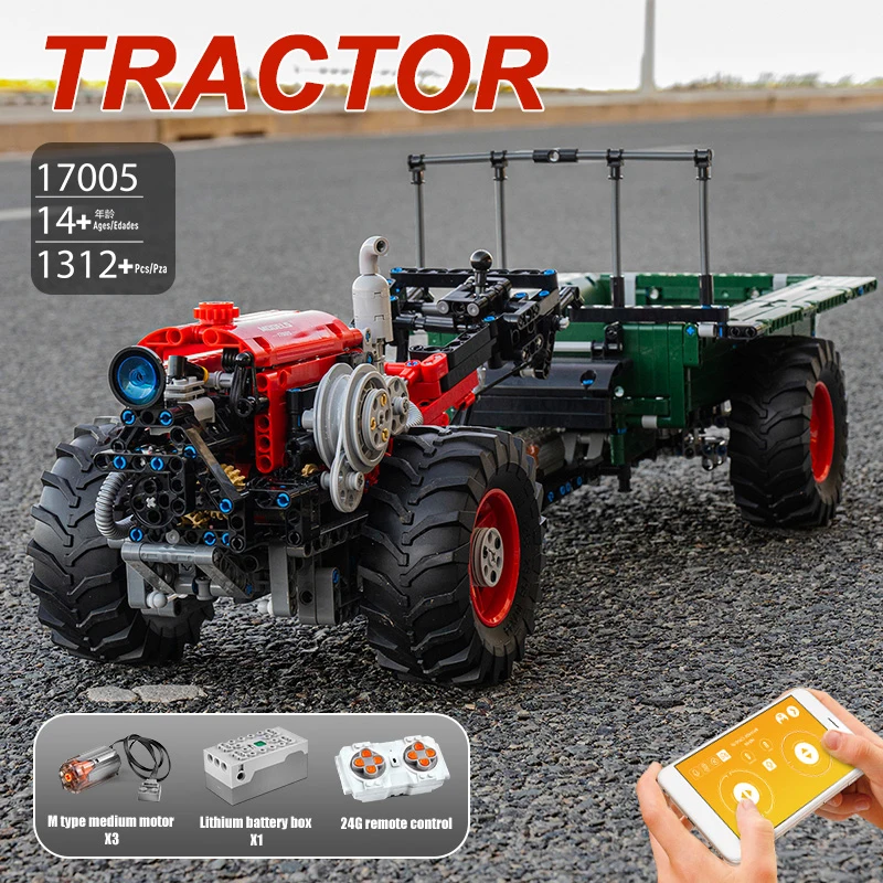 Моторизованный трактор MOULD KING модель 17005 APP RC высокотехнологичная автомобиля