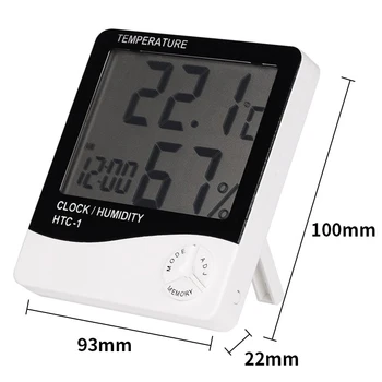 

1 Piece Temperature Humidity Meter Alarm Clock LCD Digital Thermometer Indoor Outdoor Household Thermometers