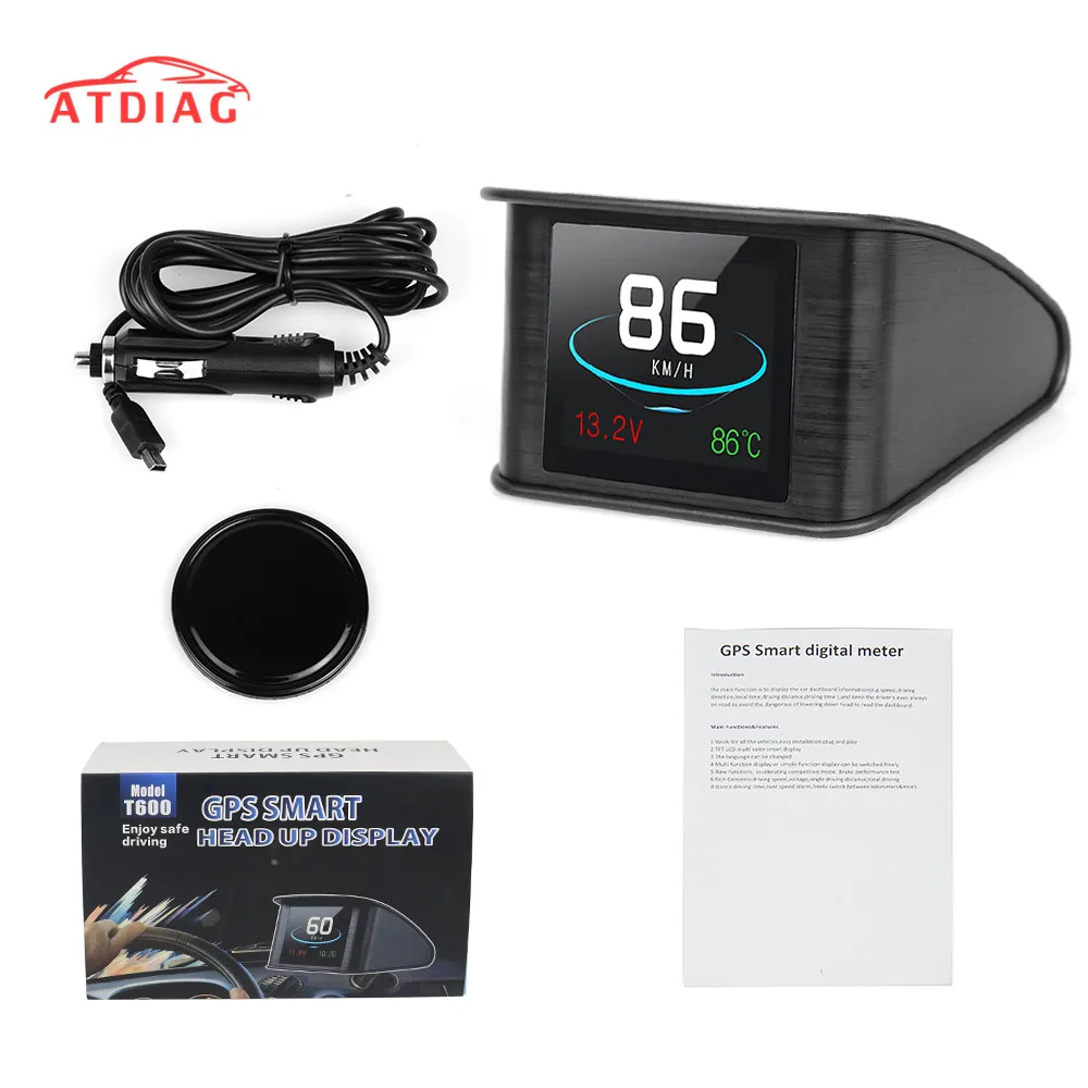 Hud gps OBD Компьютер Автомобильный проектор скорости цифровой измеритель скорости Дисплей Расход топлива Датчик температуры диагностический инструмент