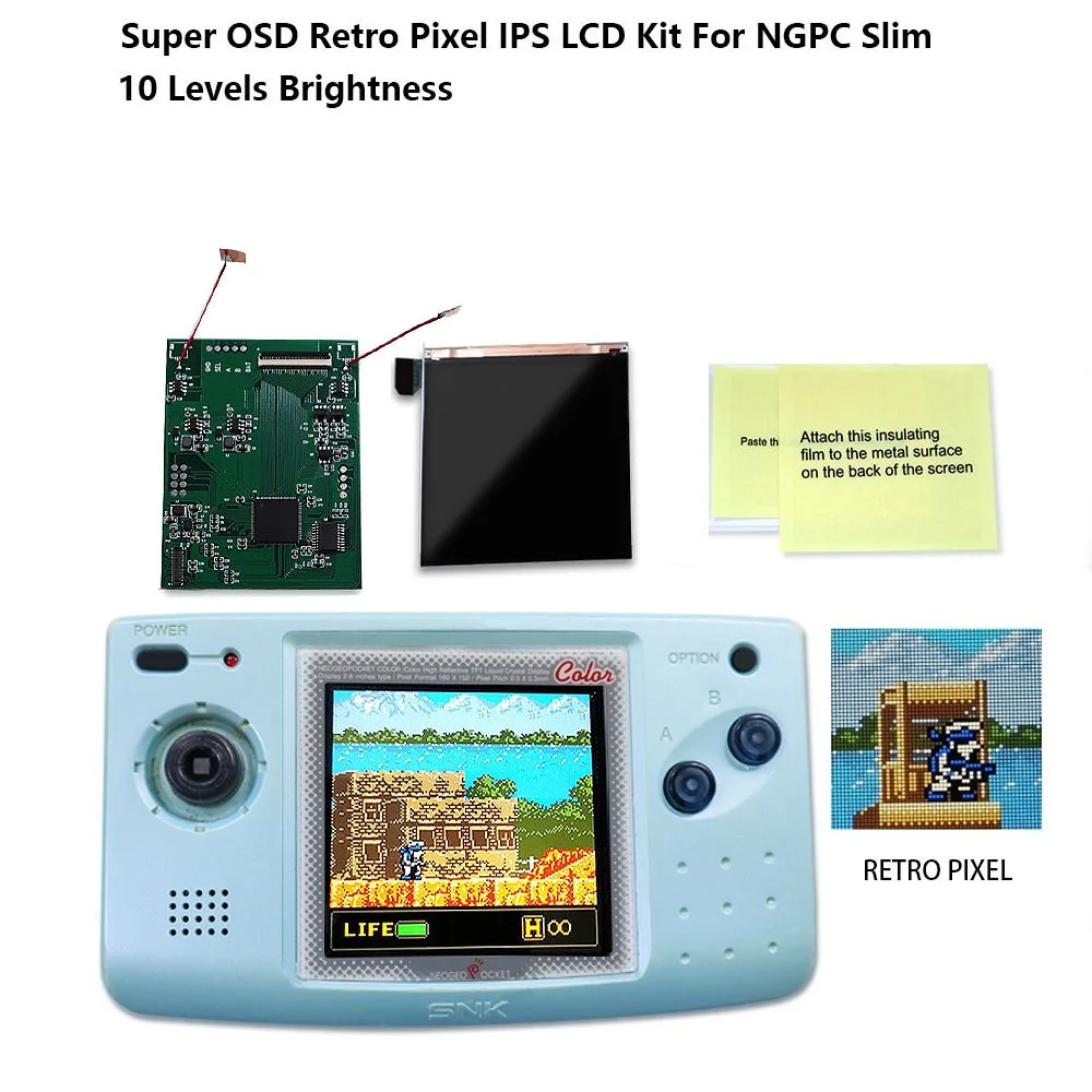 Сделай Сам Новый Ретро пиксель OSD большой экран IPS ЖК-дисплей для NGPC тонкая