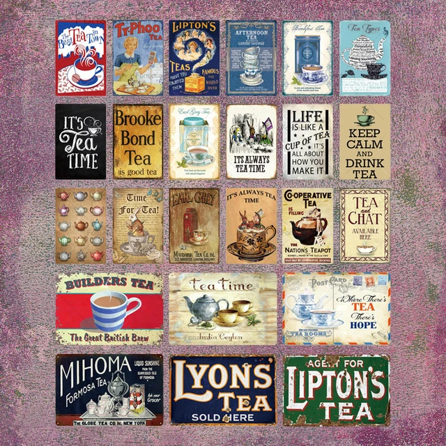 Retro Metal Tin Sign 5.5 X 8 Inches Tea The Essential Guide Poster Tea  Brewing Guide Poster Tea Lover Herbal Teas Kitchen Wall Art Kitchen Poster  Tea