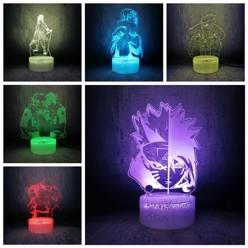 

Naruto Sasuke Itachi Kakashi night light cartoon lamp change color bulb boys birthday gift