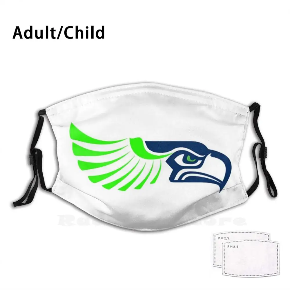 Seahawks Maschera Per Il Viso Stampa Filtro Lavabile Anti Polvere Maschera Per La Bocca Seahawks Coma Football Wilmington College Green North Carolina