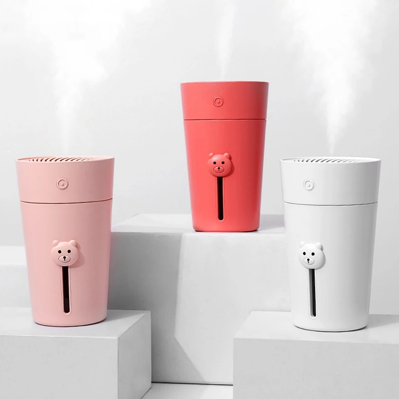 Мини-увлажнитель с зарядкой, USB, бытовой увлажнитель воздуха с распылителем, милый медведь