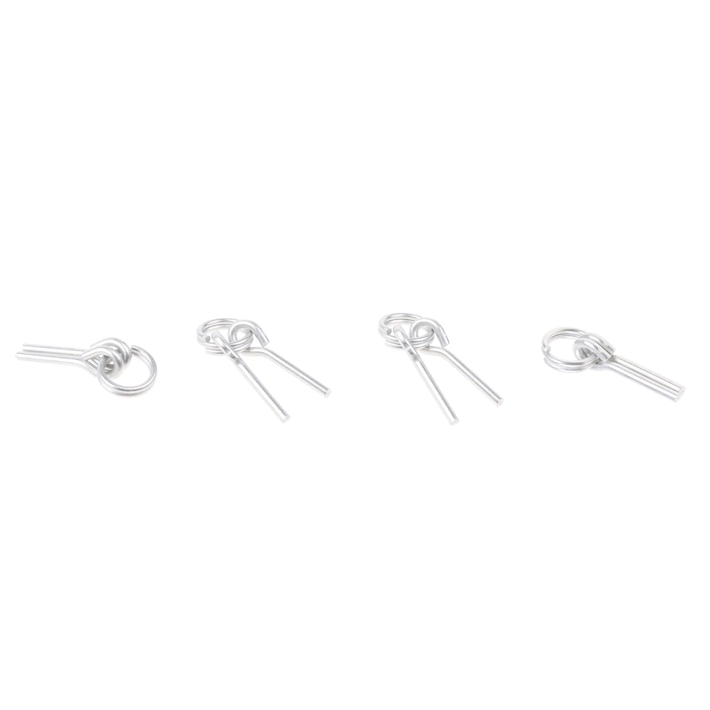 4x 65mm Awning / Tent Pole Ring With 2 Pins - For Outdoors Camping / Touring