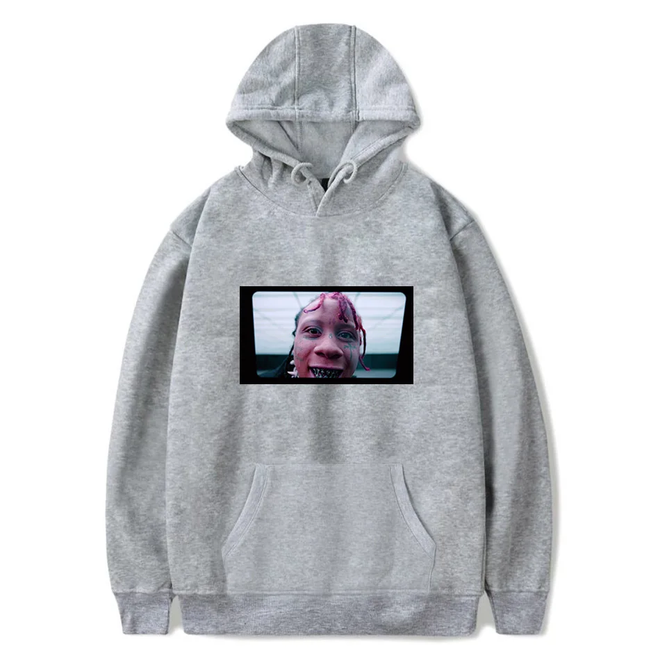 Trippie Redd дизайн с капюшоном карман для мужчин женщин харауку хип хоп Рэп пуловеры с капюшоном флис теплый уличная одежда толстовки - Цвет: gray4