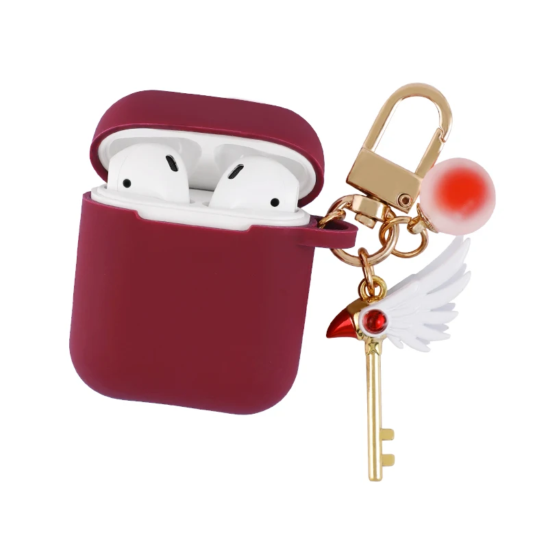 Силиконовые чехлы для Apple AirPods 2 мягкие Мультяшные милые цветочные наушники чехол для Air Pods 1 Зарядная коробка крышка с крючками