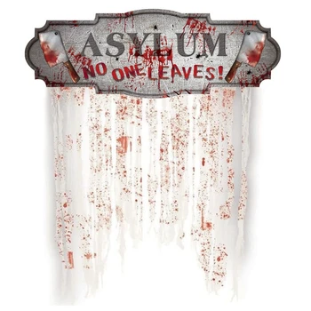 

Themed Bloody Doorway Curtain Strips Zombie Party Decoration Props Asylum Bloody Doorway Curtain Props