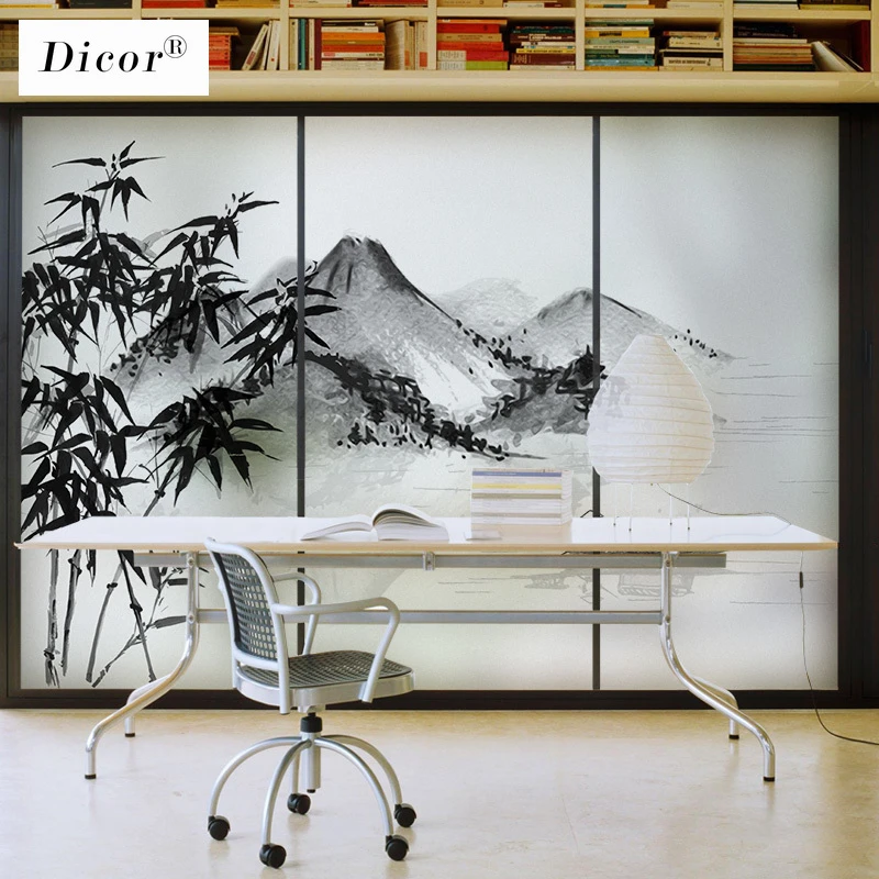 Dicor Ink Painting Window Decorative Film No Glue Privacy Film Static Cling Stained Glass Home Decor Bedroom Bathroom Blt1272 Decorative Window Film Stained Glassdecorative Vinyl Window Film Aliexpress
