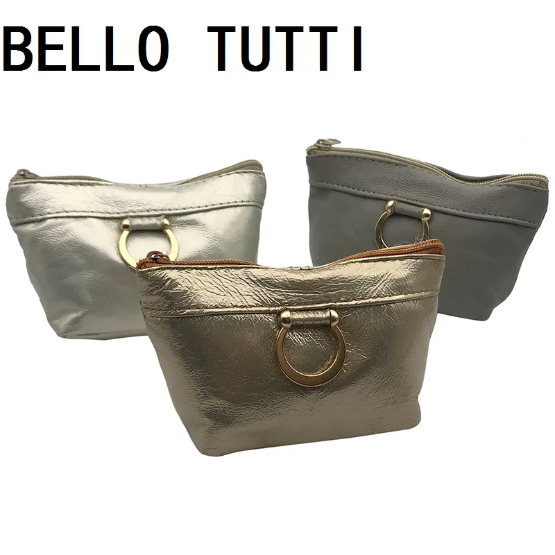 

BELLO TUTTI 2023 NEW Women Mini Coin Purse Genuine Leather Girls Wallet Sheepskin Zipper bag Small Wallet Change Purse Bag