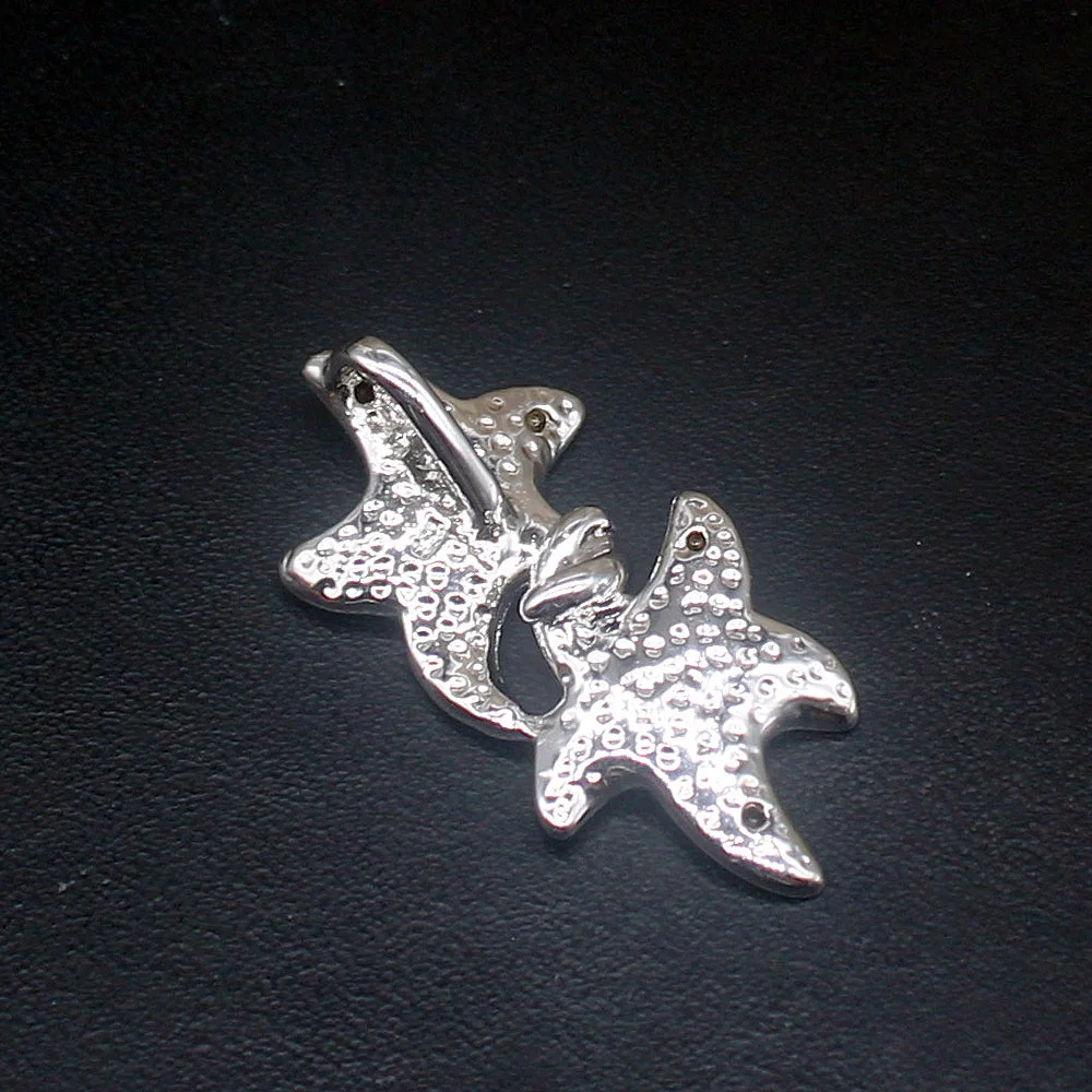 Gemstonefactory Jewelry Big Promotion 925 Silver Blue Opal Starfish Shape Women Ladies Gifts Necklace Pendant 20214524