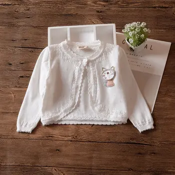 

Newborn Baby Girl Jacket Cardigan Baby Cute Cat Infant Sweet 100% Cotton Sweater Coat 3 12 24 36 Month Baby Clothes 205032