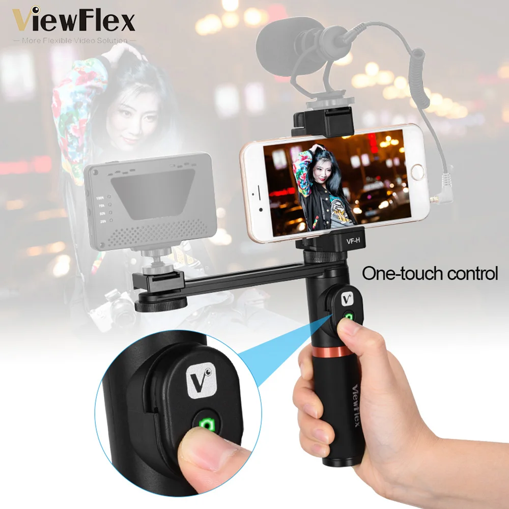 

ViewFlex VF-H4 Hot Shoe Mount Remote Control Smartphone Video Rig Hand Grip Handle Stabilizer for Samsung Huawei iPhone X 8 7