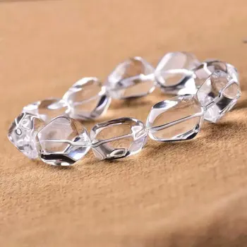 

Brazilian Natural White Crystal with Shape Bracelet Irregular Atmosphere Men and Women's Crystal Jewelry Bracelet