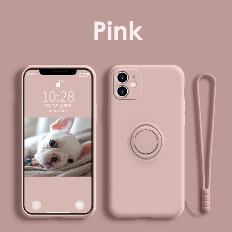 Universal Soft Silicone Ring Holder Phone Case - Premium Liquid Gel Cover