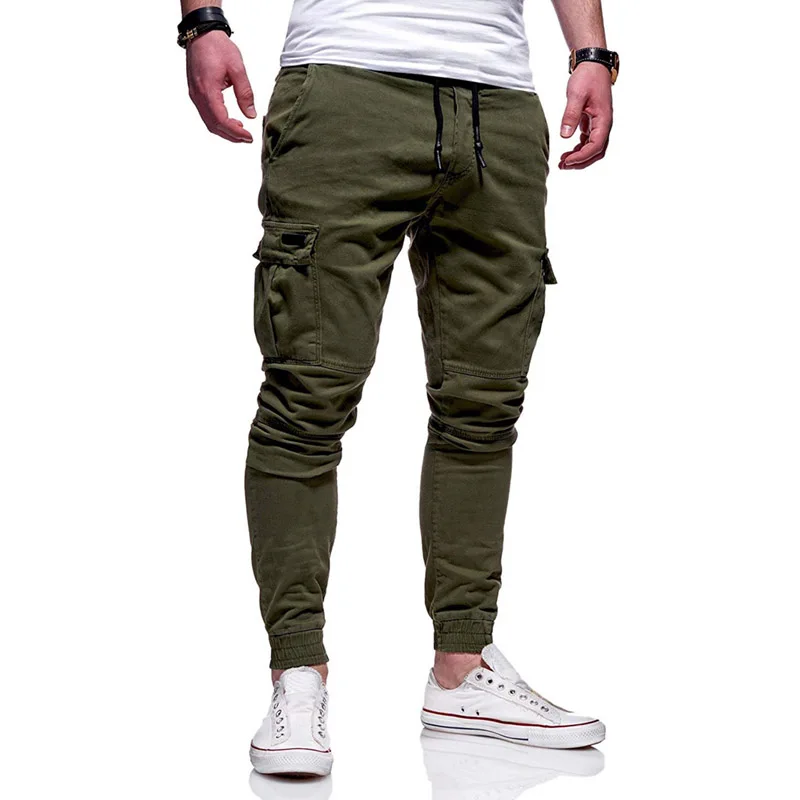 Men Pants Thin New Fashion Casual Jogger Pants Streetwear Cargo Pants Men's Multi-pockets Trousers Fitness Gyms Sweatpants Mens 6