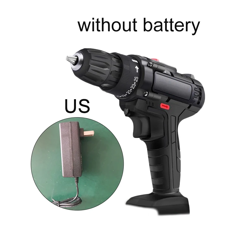 

Dual-speed Cordless Drill Screwdriver 36VF 1600rpm 50Nm W/ LED Light Drill Bit 3-in-1 Function For Drilling Wood