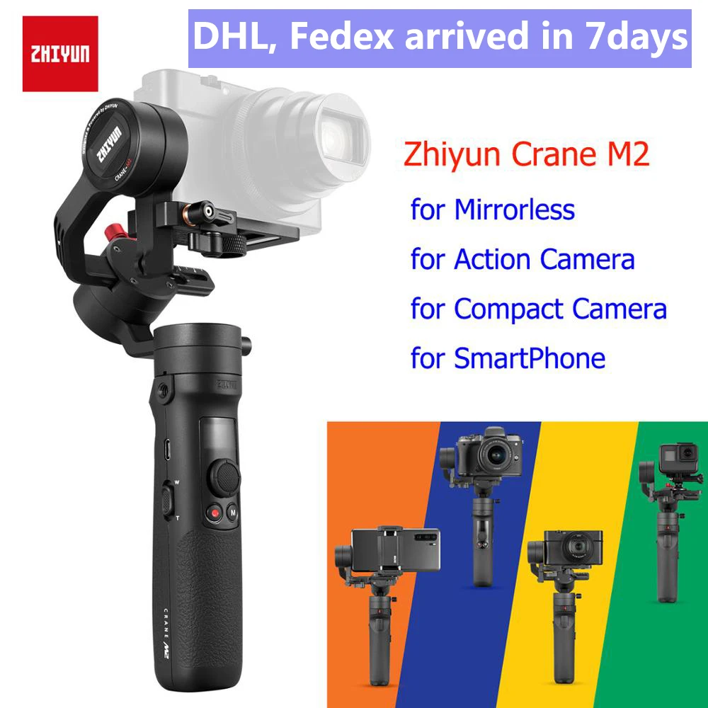 Zhiyun Crane M2 3-осевой Карманный Стабилизатор Для беззеркальных камер/смартфон/экшн-камеры/для компактных камер