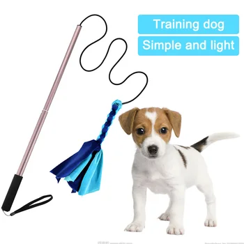 

Puppy Scalable Teaser Stick Pet Teasing Flirt Pole Funny Interactive Play Toy with Cotton Chewing Rope Extendable Teaser Wand
