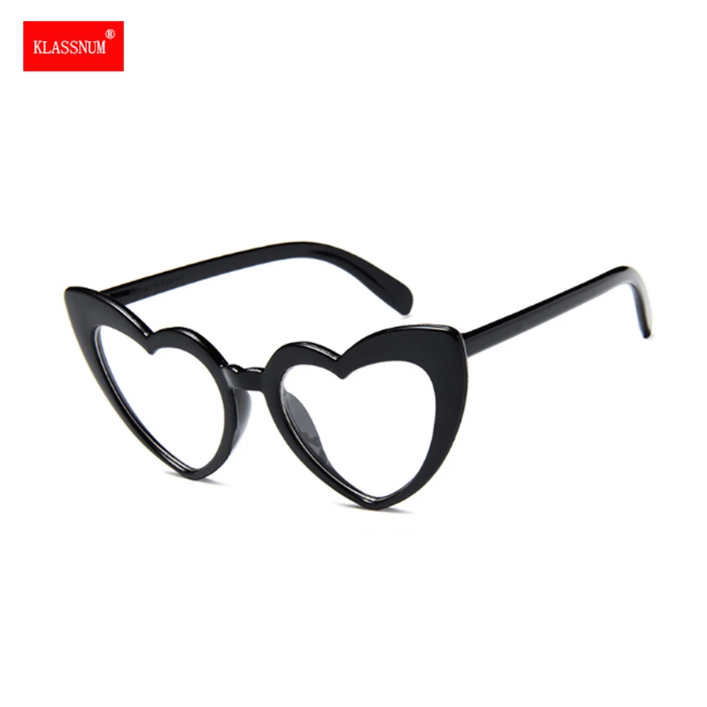 1PCs Heart Frame Party Glasses Cat Eye Ladies Brand Designer Sunglasses Heart Shaped Eyewear Retro UV400 Women Sunglass 2022 New blue lens glasses Blue Light Blocking Glasses