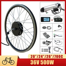 Kit de conversión de bicicleta eléctrica, rueda con Motor de cubo LCD/LED, batería de litio de 10AH, rueda delantera y trasera sin escobillas, 36V, 500W, sin impuestos
