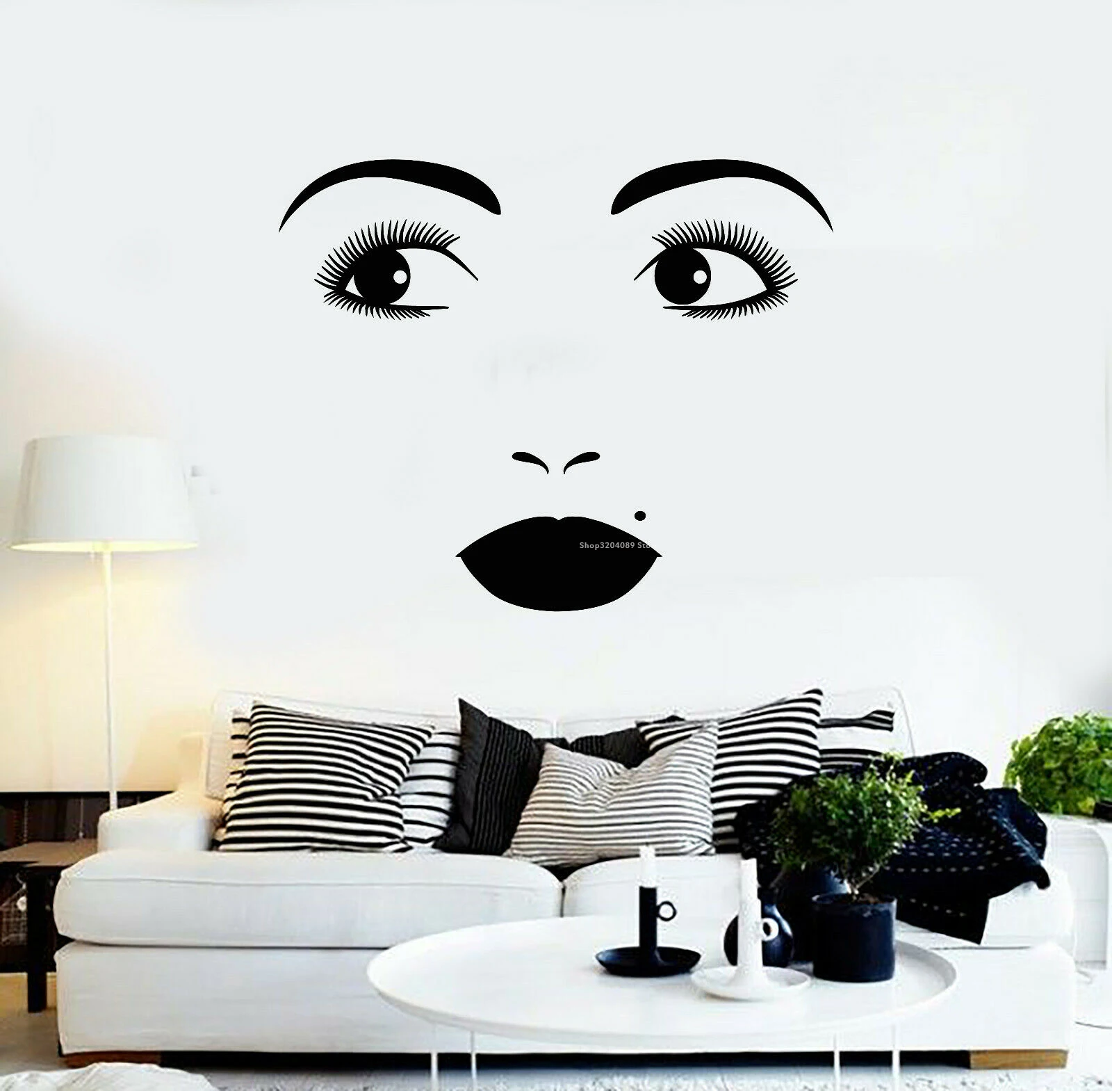 LARGE PERSONALISED WOMAN SALON LIPS BEDROOM WALL MURAL GIANT ART STICKER DECAL