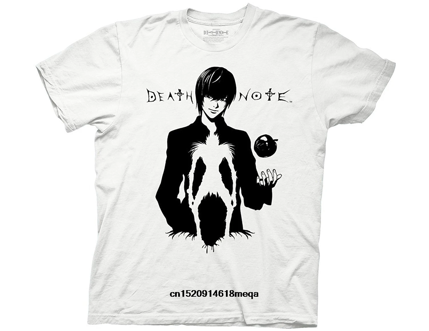 funny t shirts Fashion Men's T-Shirt Death Note Black White with Ryuk In Silhouette Summer | Мужская одежда