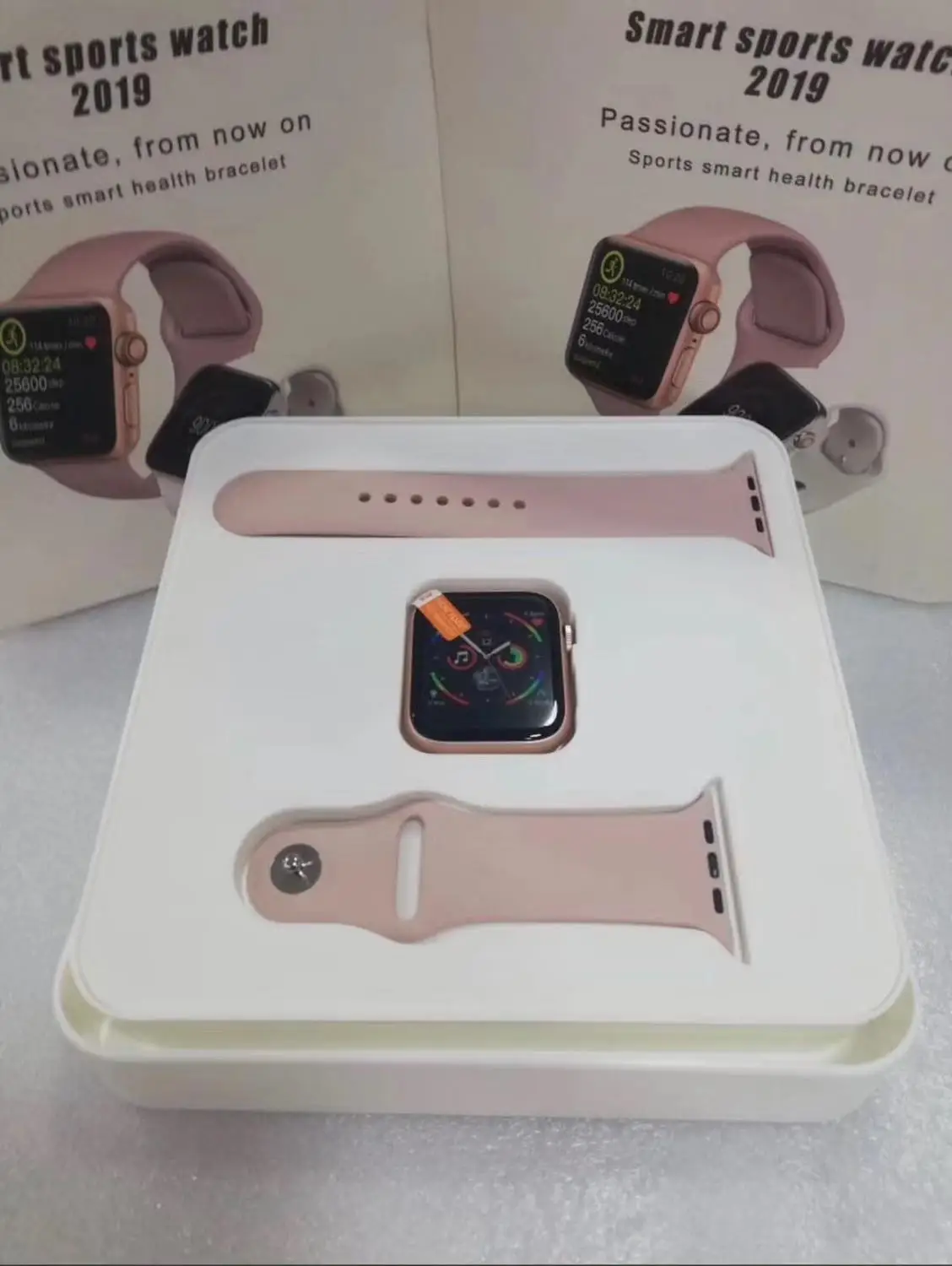 Оригинальные часы, серия 4 IWO 9, gps, Bluetooth, Смарт часы, модные спортивные часы Reloj Inteligent, часы для мужчин и женщин, 44 мм - Цвет: Розовый
