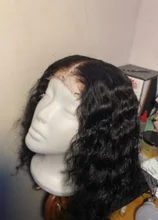 Pelucas de cabello humano peruano para mujeres negras, postizo de ondas profundas con cierre de encaje, 4x4