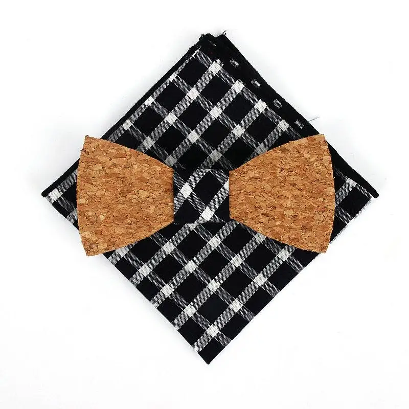Мужской галстук-бабочка из древесины для мужчин Hankies наборы галстуков для мужчин бизнес бабочка галстук для Свадебный деревянный Галстуки Hanky - Цвет: Bowtie and hankies