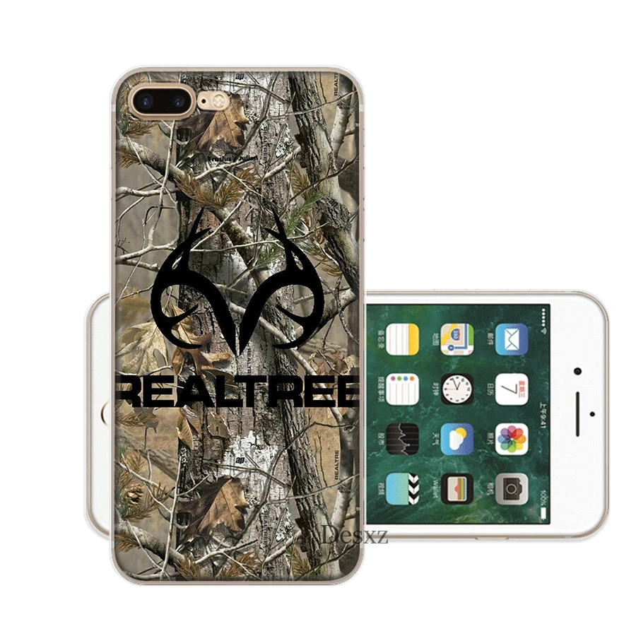 Мобильный чехол для iPhone X XS Max XR 6 6S 7 8 Plus 5 5S SE жесткий чехол Realtree зёленая камуфляжная оболочка