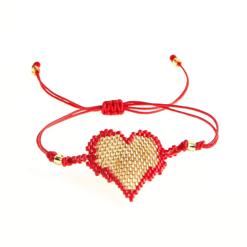 Go2boho Delica MIYUKI браслет золотые браслеты с сердечками ювелирные изделия Pulseras Mujer Женская Золотая цепочка Bileklik пары ручной работы подарок
