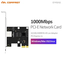 Comfast placa de controlador de rede pci e, 1000 gigabit, ethernet pci express, 10/100/1000mbps, rj45, conversor adaptador de lan