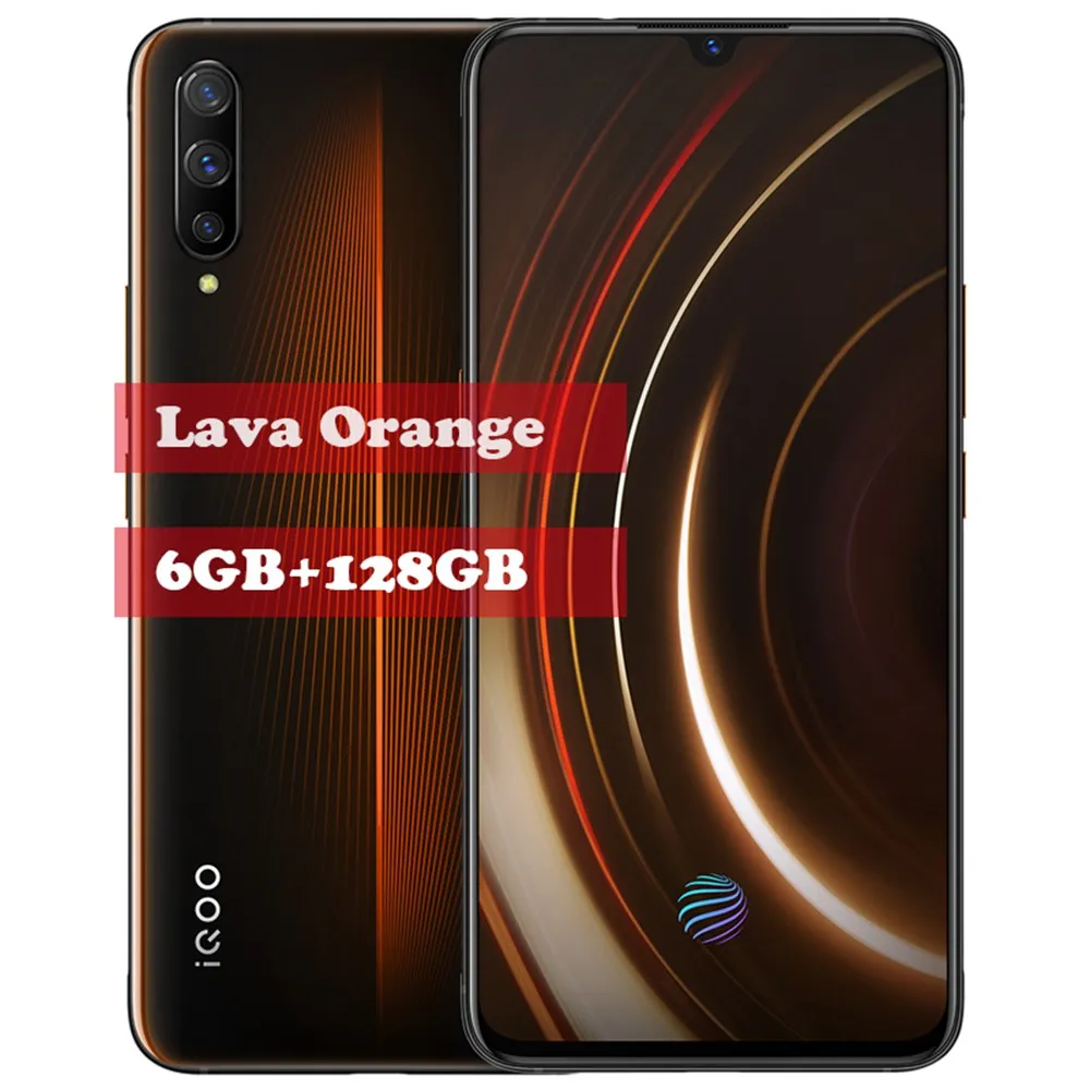 6G 128G Orange VIVO iQOO Android 9 мобильный телефон OTA обновление отпечатков пальцев ID Snapdragon 855 NFC type-C 4000 мАч 44 Вт Быстрая зарядка 4D игровой мобильный телефон - Цвет: 6G 128G Orange