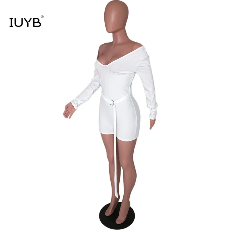 IUYB ARM8118 v-образный вырез без застежки брюки со шнуровкой сексуальные однотонные Клубные игровые костюмы сексуальные трусы с длинными рукавами удобный комбинезон