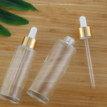 

20ml-100ml Dropper Bottle Tubes Clear Glass Aromatherapy Liquid for Essential Massage Oil Pipette Refillable Bottles Container