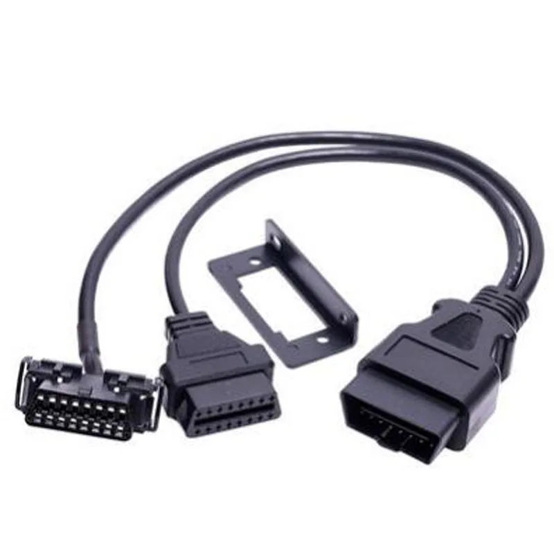 50 см 16 Pin OBD OBD2 OBDII сплиттер удлинитель Y КАБЕЛЬ J1962 штекер к двойной J1962 женский оснастки в универсальный кронштейн подходит