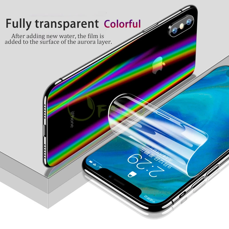 Прозрачный чехол с градиентом Авроры для iPhone 11 Pro Max 11 11Pro X XS XR XS MAX 7 8 8P Передняя Задняя Защита кожи