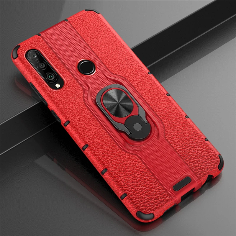 Матовый чехол Natrberg для huawei Honor 20 S, кожаный чехол, автомобильный держатель для пальца, бампер, чехол для Honor 20 S, чехол - Цвет: Красный
