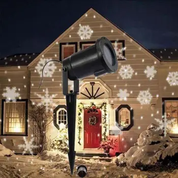 

Waterproof Moving Snow Laser Projector Lamps Snowflake LED Stage Light For Christmas New year Party Light Garden Lamp