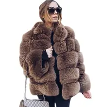 

2021 New Winter Warm Coat Women Faux Fox Fur Coat Women Long Sleeve Faux Fur Jacket Womens XXL Fashions