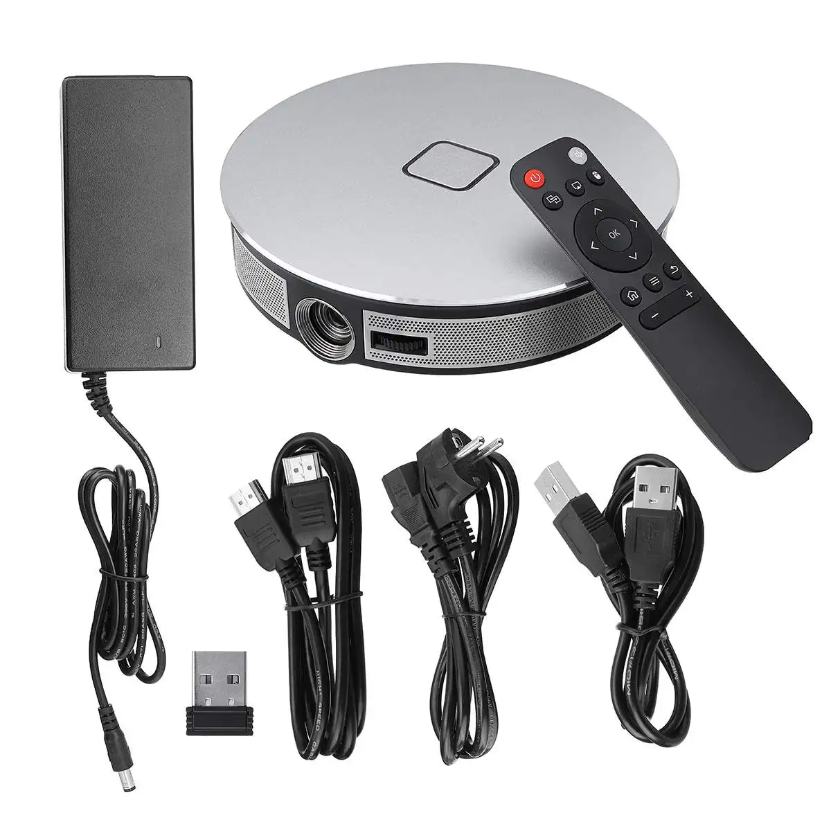 

3D 1080P DLP Smart Home Theater Office HD Projector Remote Control School Multimedia Projector HDMI USB Tripod Set 3800 Lumens