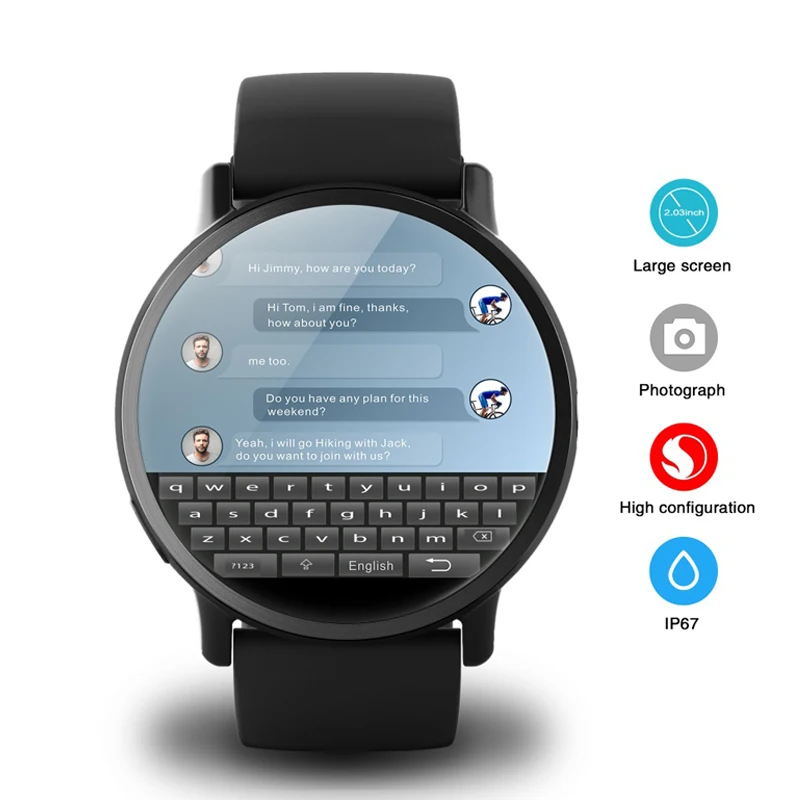 

GEJIAN 4G Smart Watch Android 7.1 With 8MP Camera GPS 2.03 inch Screen 900Mah Battery Sport Business Strap For Men