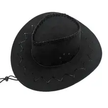 Wool Felt Western Cowboy Hat For Women Men Wide Brim Cowgirl Braid Headwear Cap